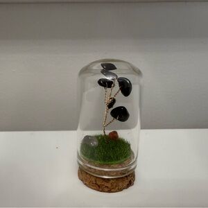 2” Glass Dome with Black Obsidian Tree